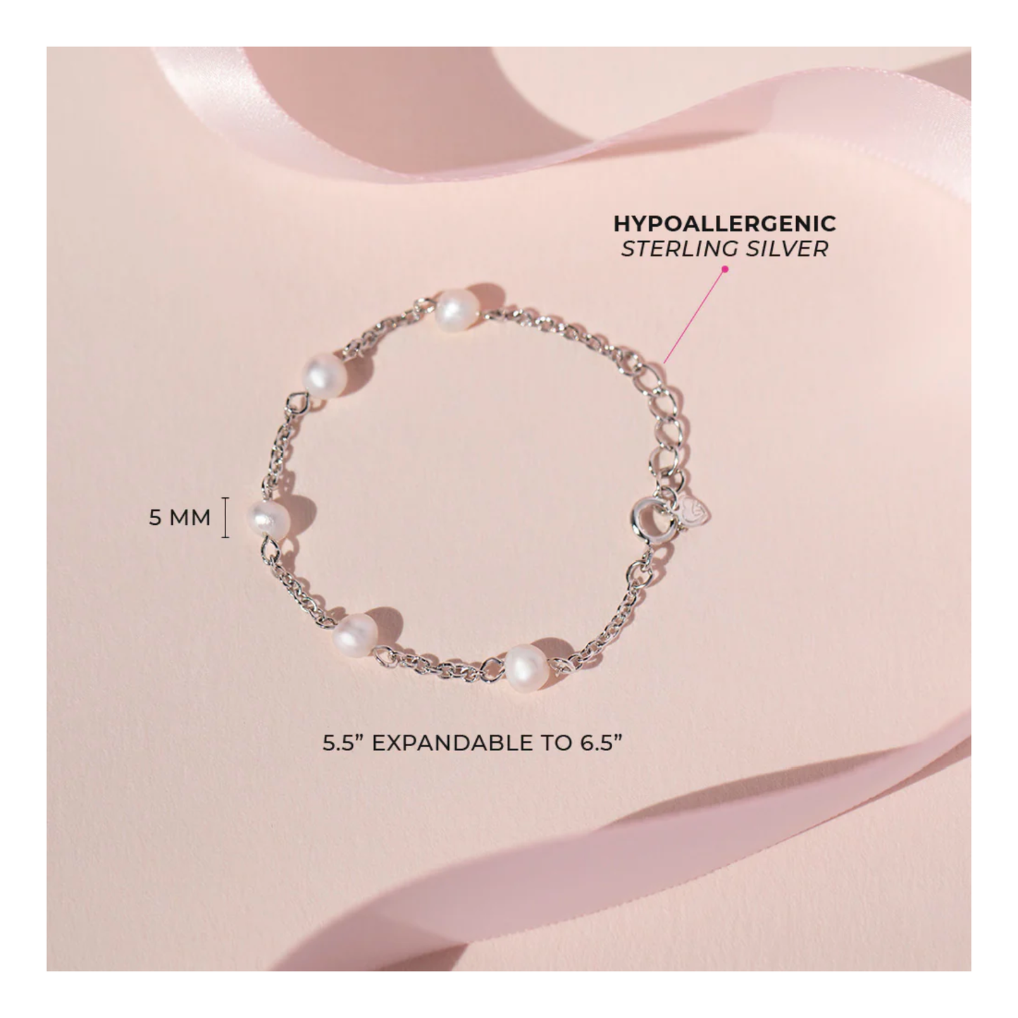 Bracelet Argent Perles Enfant