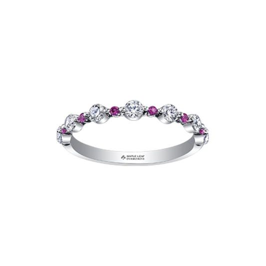 Jonc Semi-Éternité Rubis et Diamant