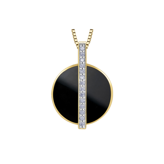 Pendentif Onyx et Diamants