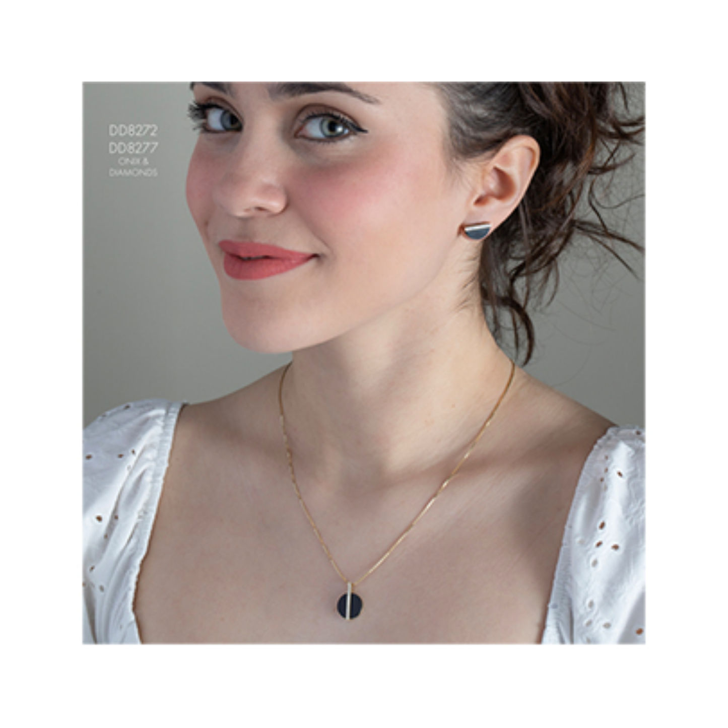 Pendentif Onyx et Diamants