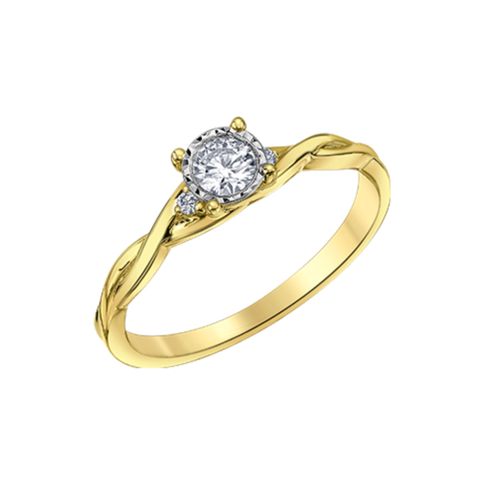 Bague Solitaire Diamant Illusion