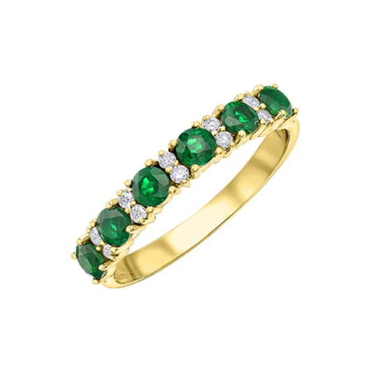 Jonc Semi-Éternité Émeraudes et Diamants