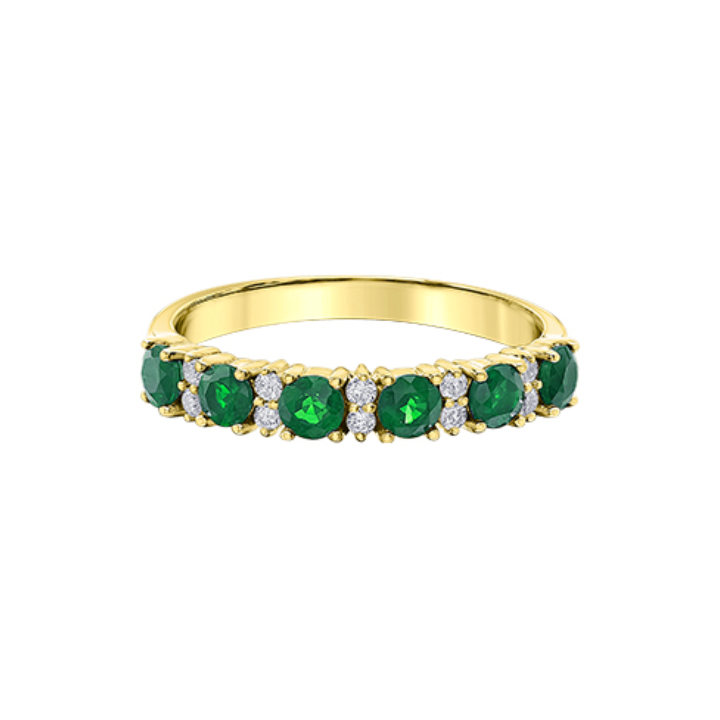 Jonc Semi-Éternité Émeraudes et Diamants