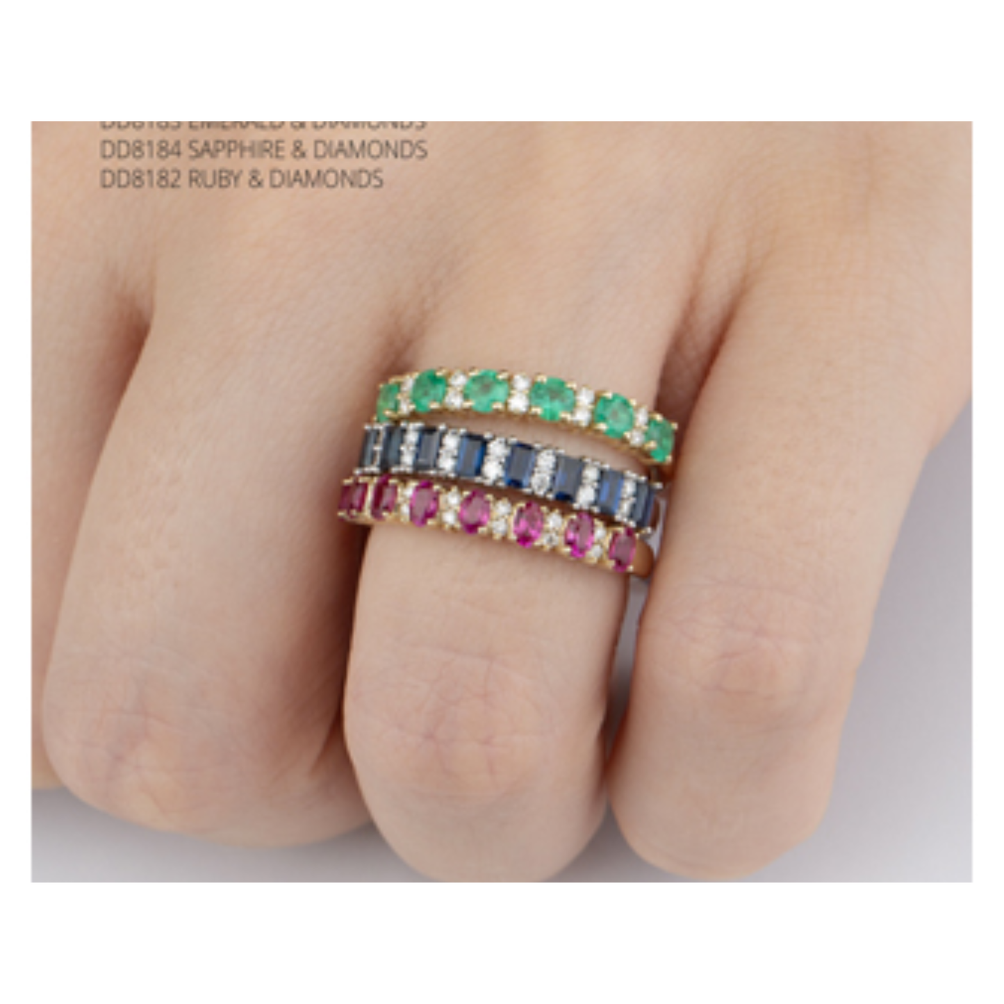 Jonc Semi-Éternité Émeraudes et Diamants