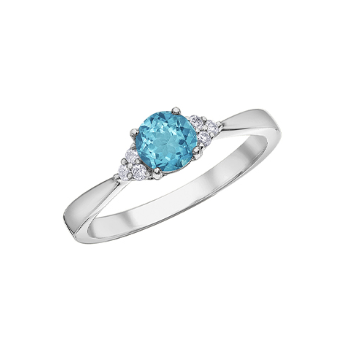 Bague Diamants & Topaze Bleu