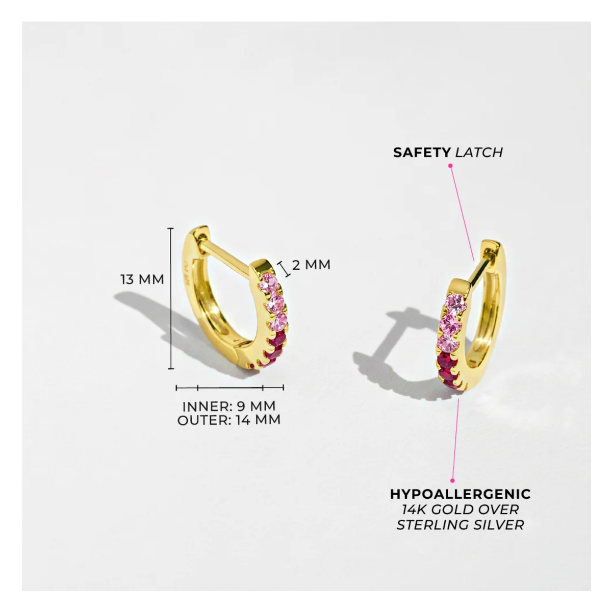 Boucles Huggies Rose Enfants