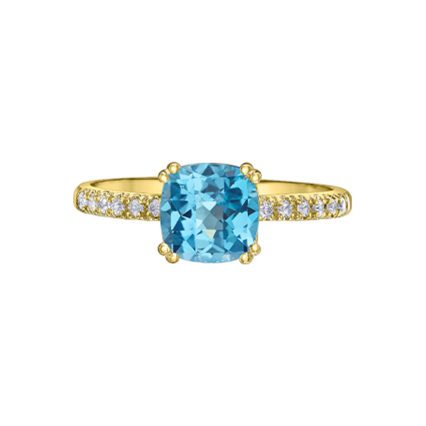 Bague Diamants & Topaze Bleu