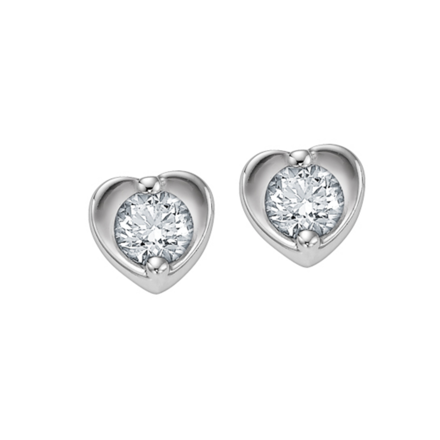 Boucles Coeurs Diamants Solitaire