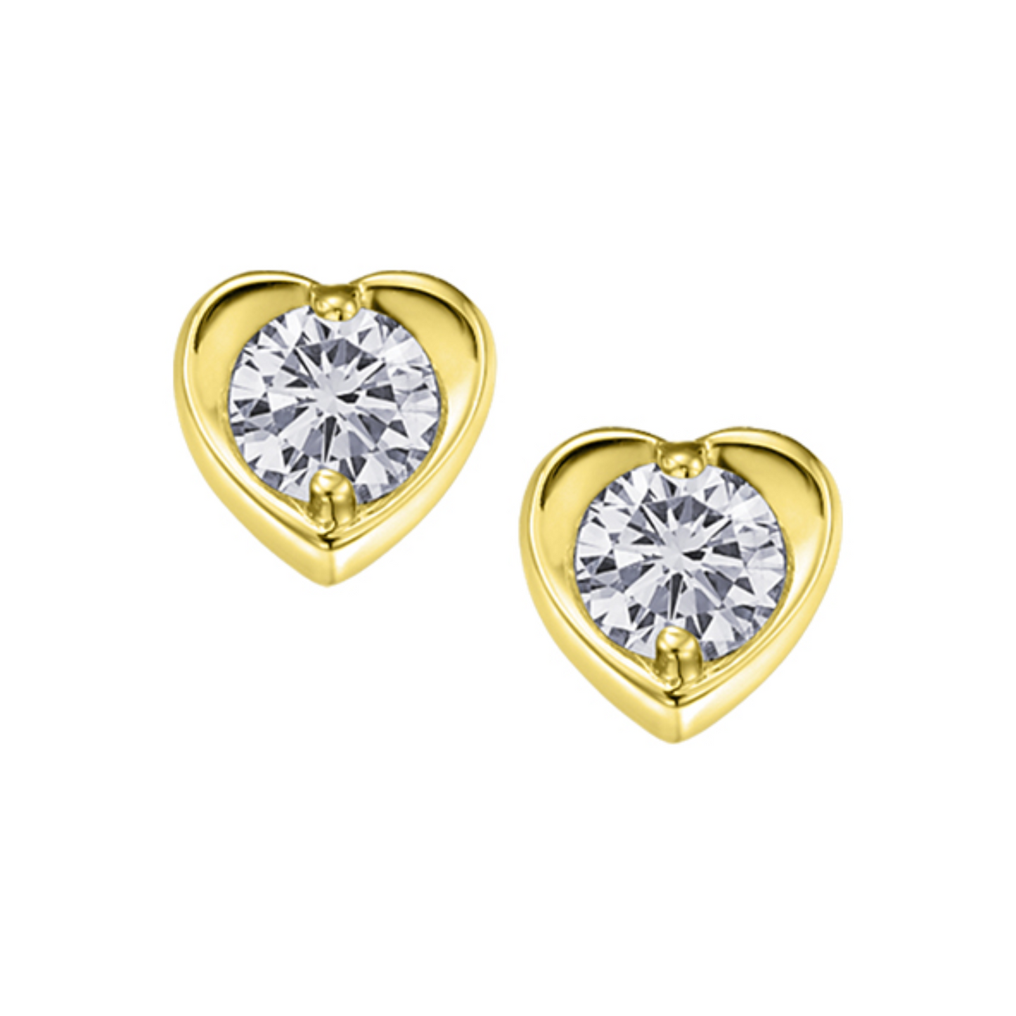 Boucles Coeurs Diamants Solitaire