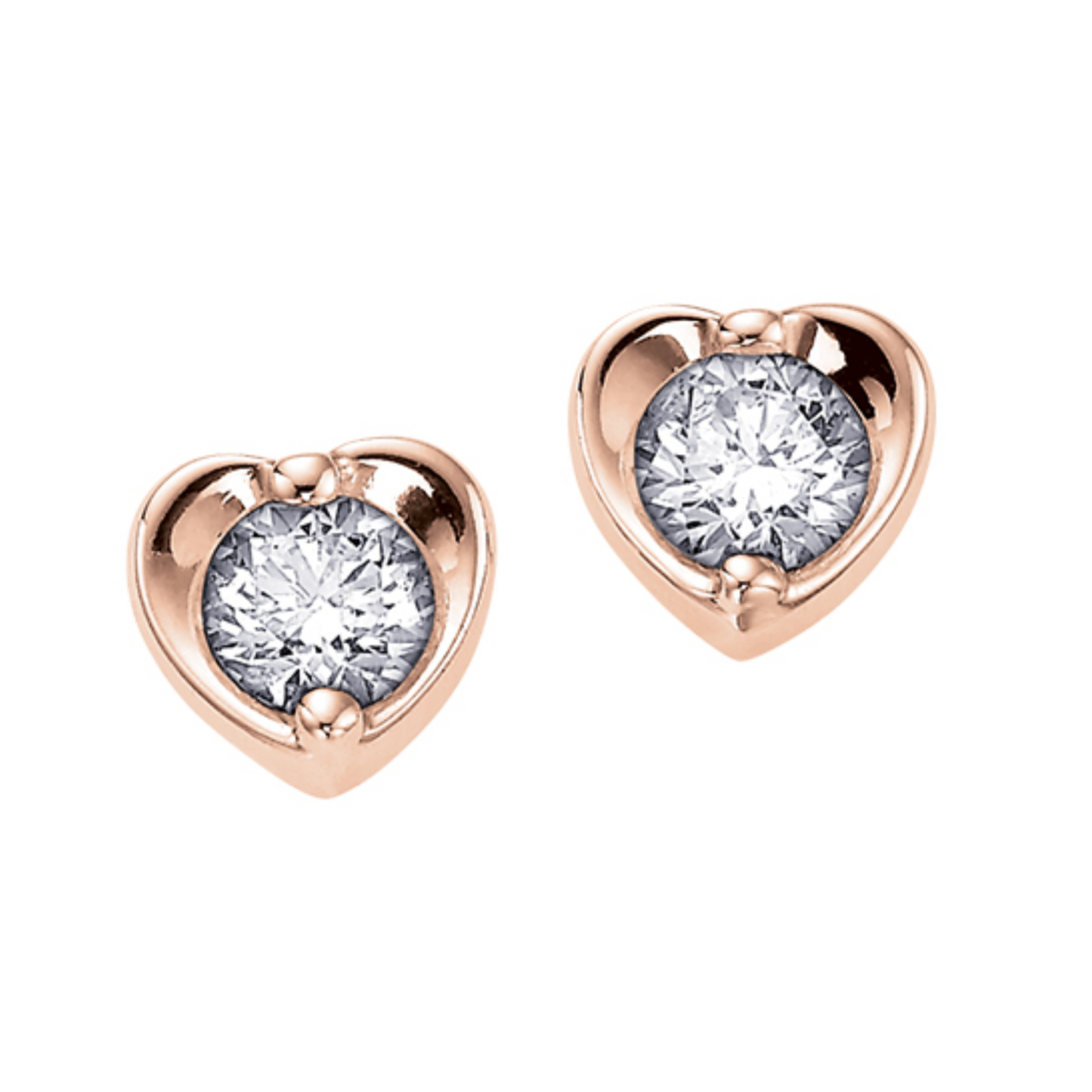 Boucles Coeurs Diamants Solitaire