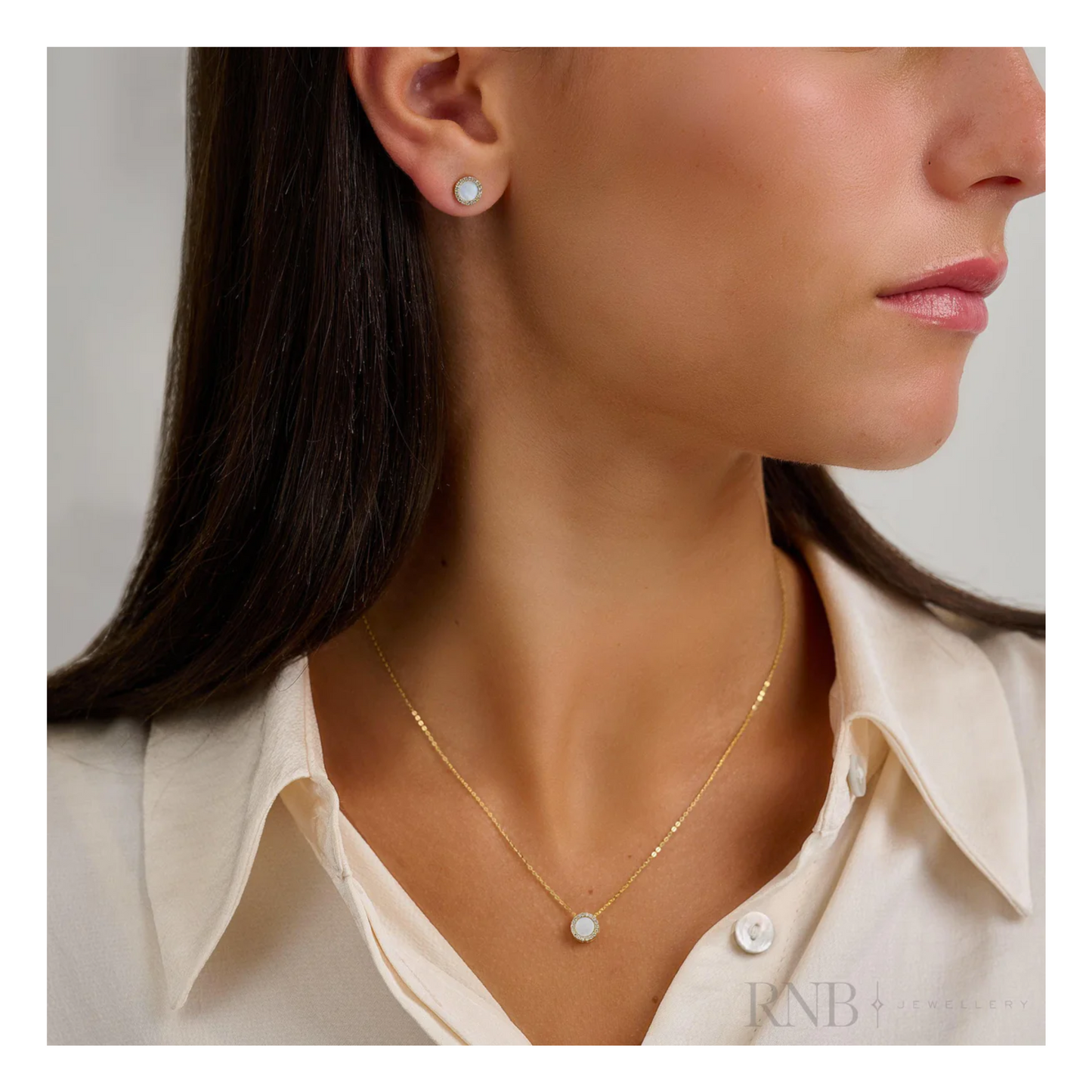 Boucles Nacre de Perle et Diamants