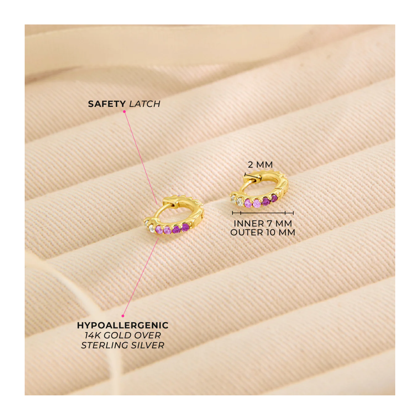 Boucles Huggies Rose Enfants