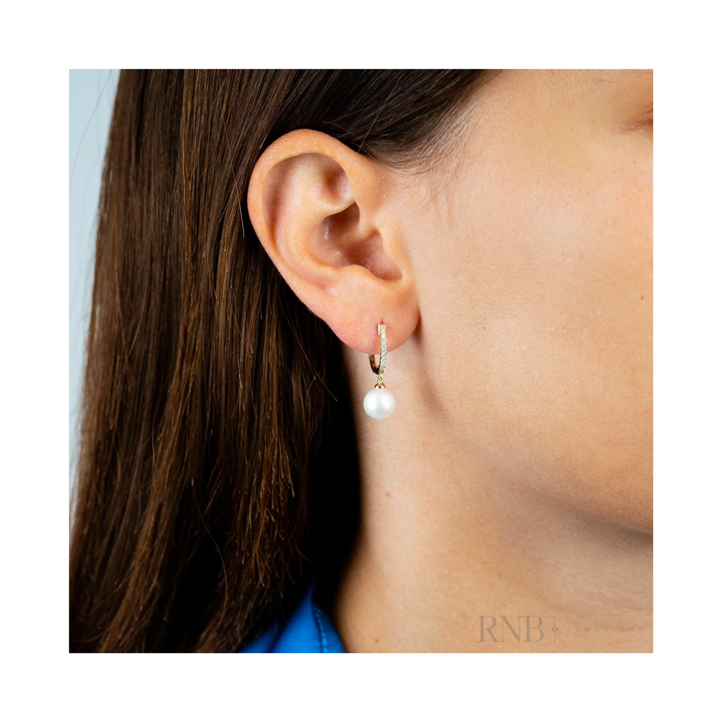 Boucles Huggies Diamants et Perle