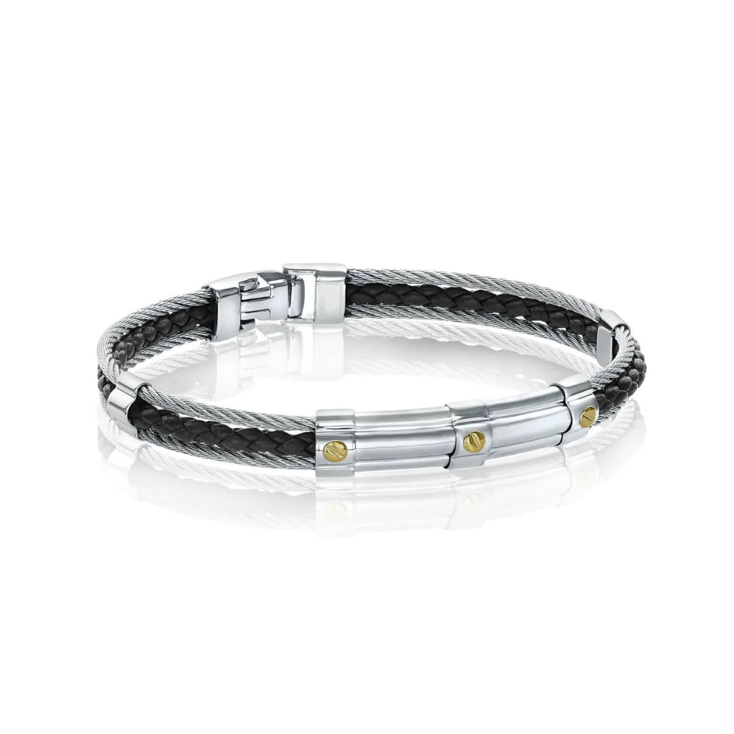 Bracelet Acier et Cuir Italgem