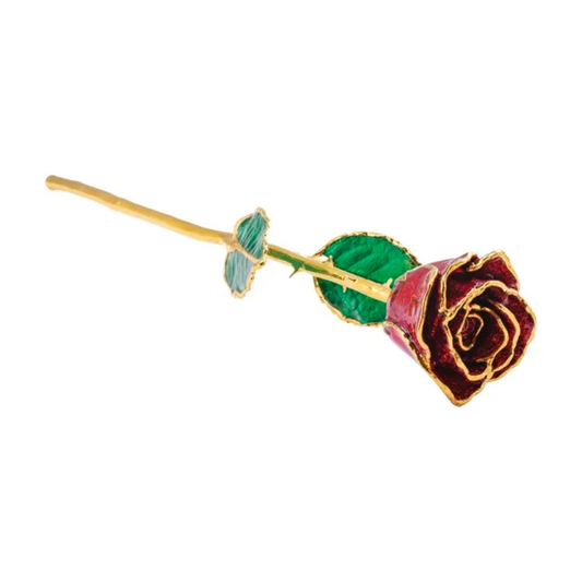 Rose Rouge Brillante Or 24kt