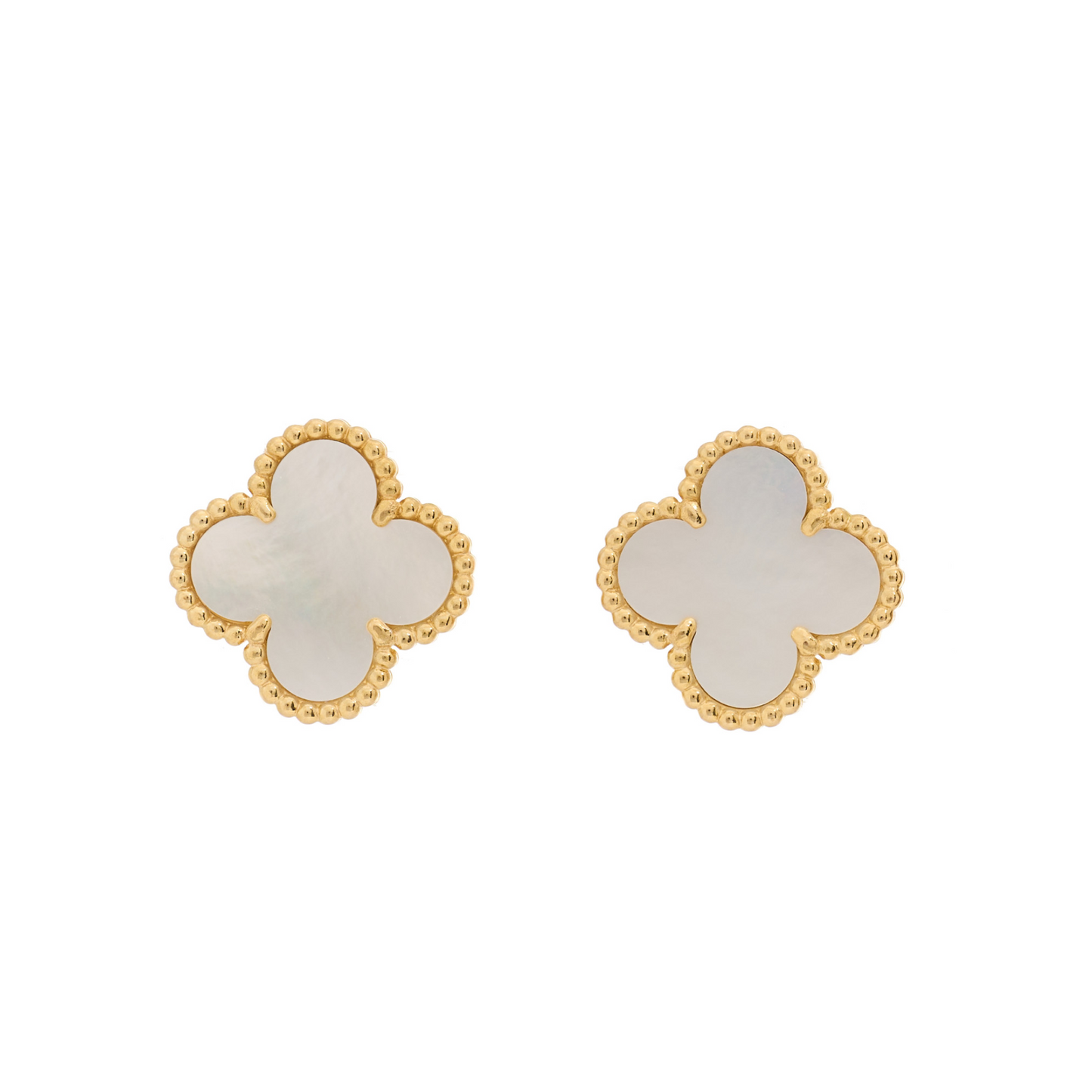 Boucles en Or Mini Trèfle Nacre