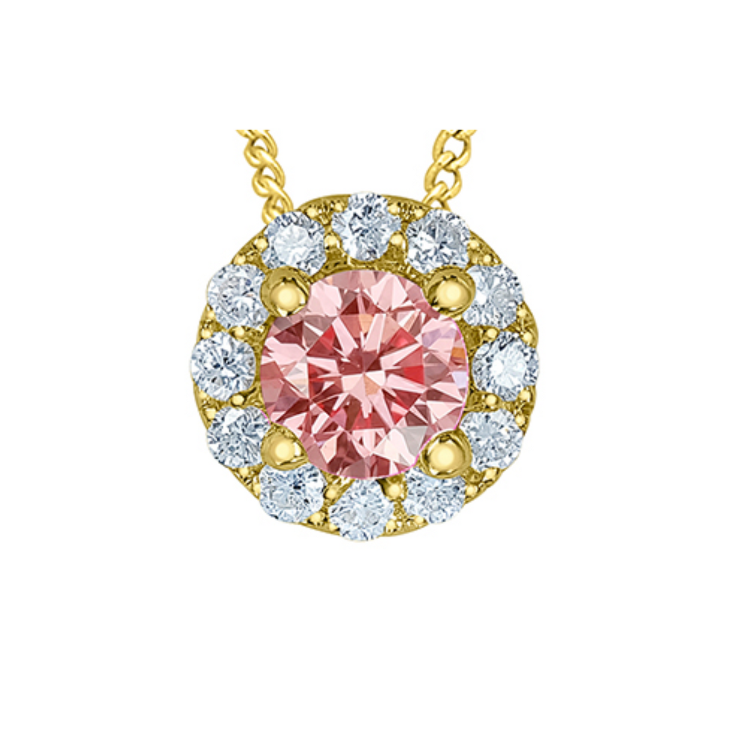 Collier Diamant Laboratoire Rose