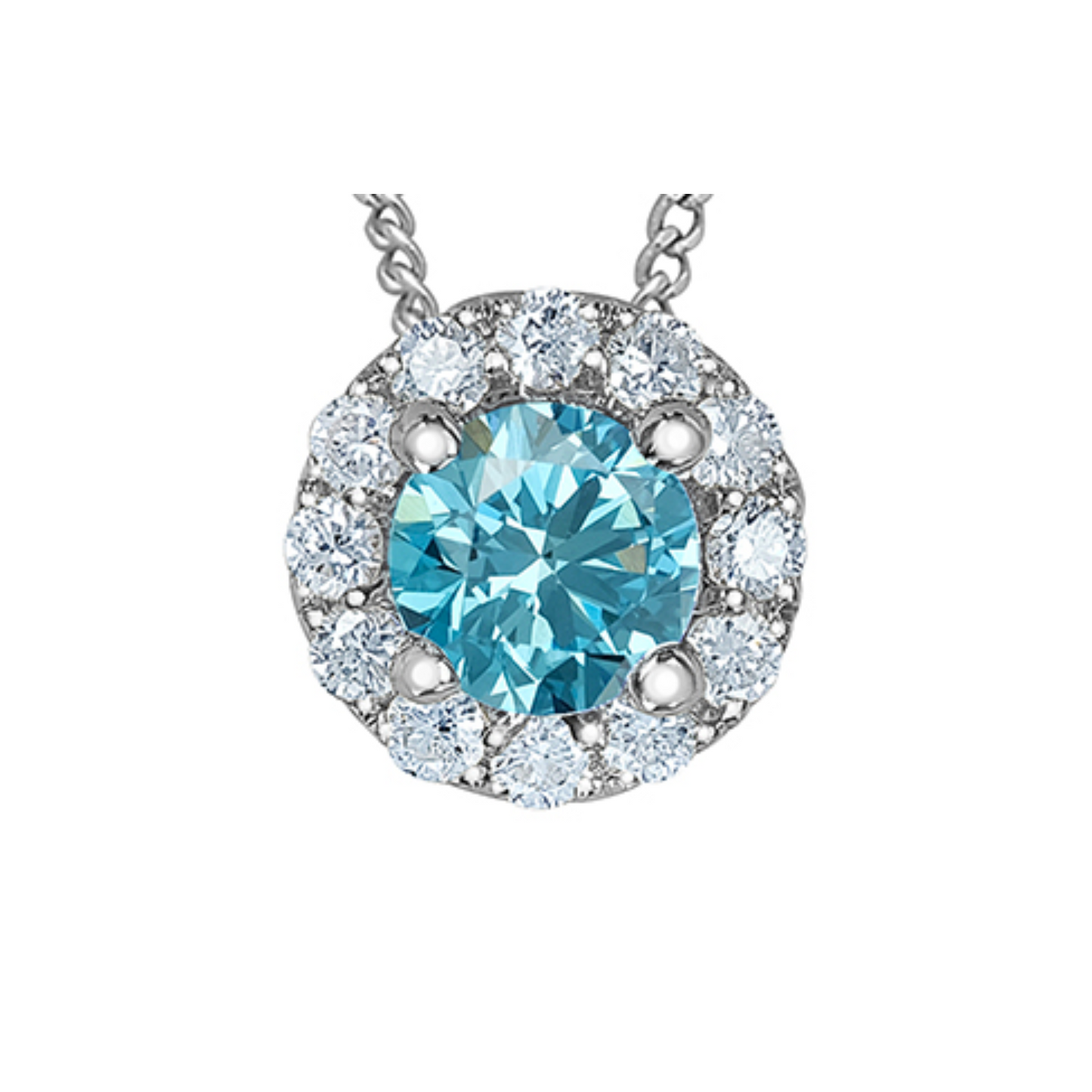 Collier Diamant Laboratoire Bleu