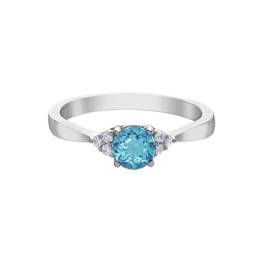 Bague Diamants & Topaze Bleu