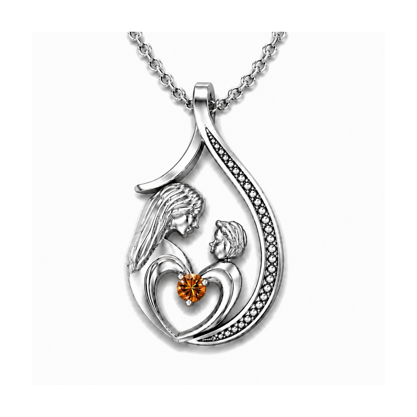 Pendentif Mère et Enfant en Argent