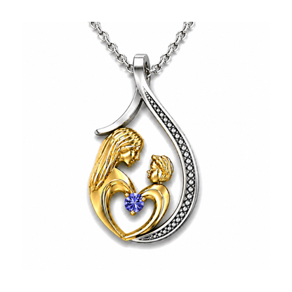 Pendentif Mère et Enfant Or et Argent