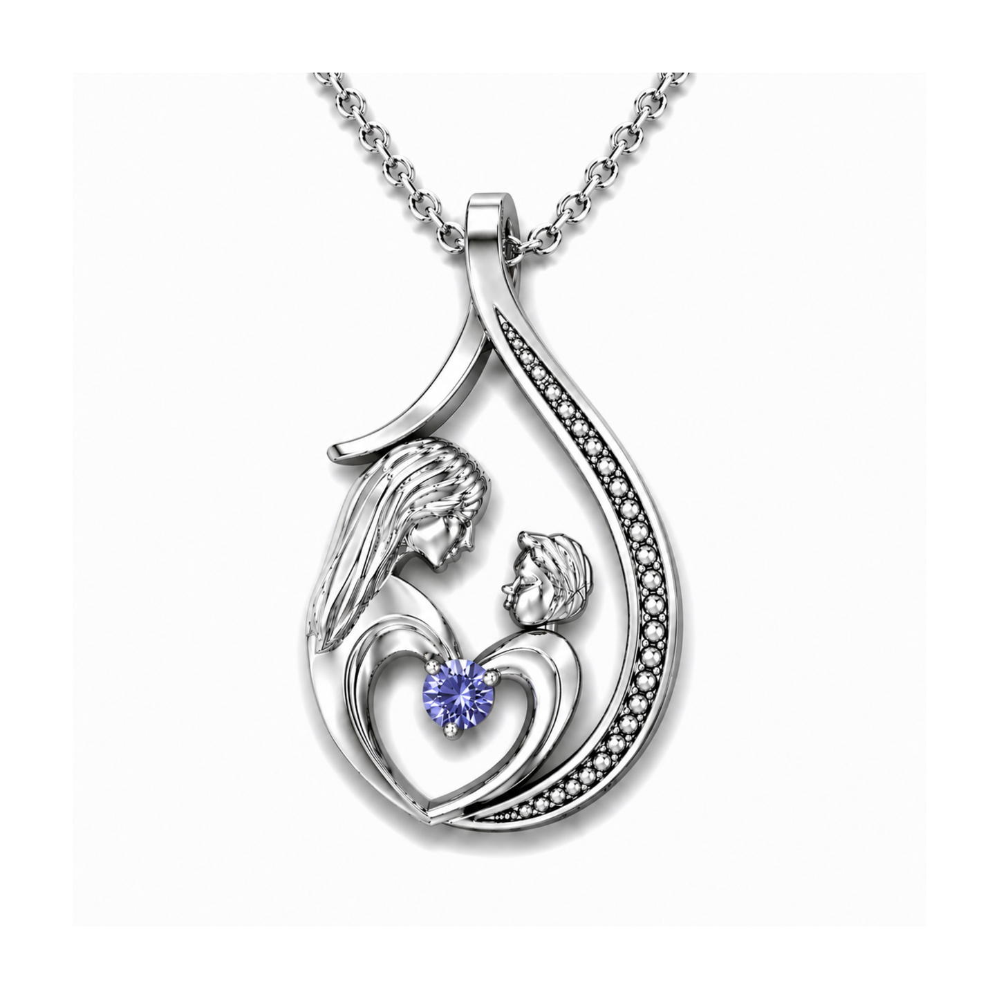 Pendentif Mère et Enfant en Argent