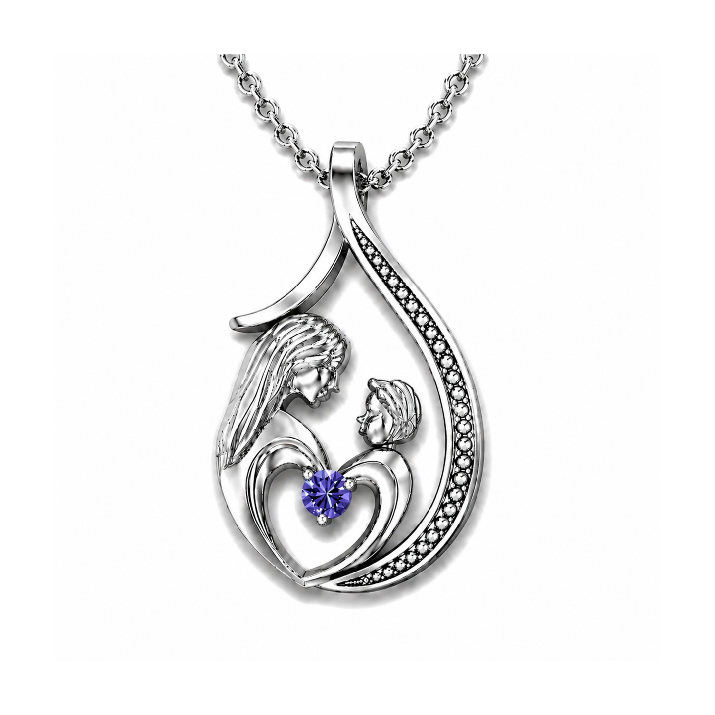 Pendentif Mère et Enfant en Argent