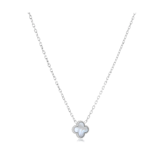Collier Trèfle Nacre Acier Inoxydable