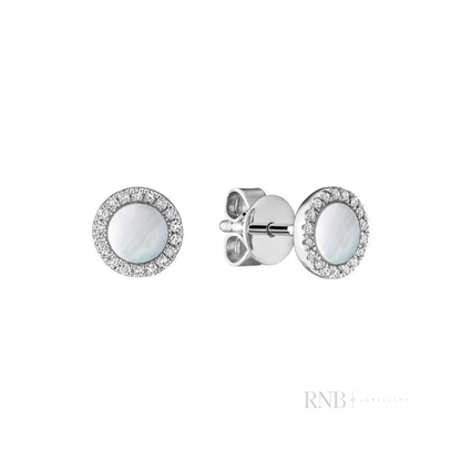 Boucles Nacre de Perle et Diamants