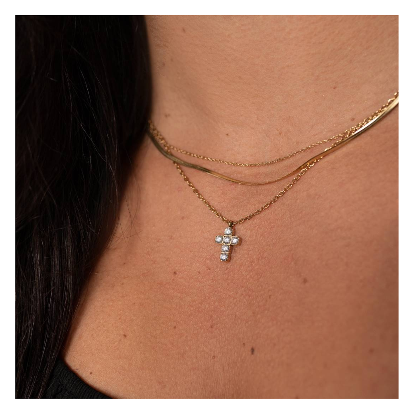 Collier Croix Acier Inoxydable
