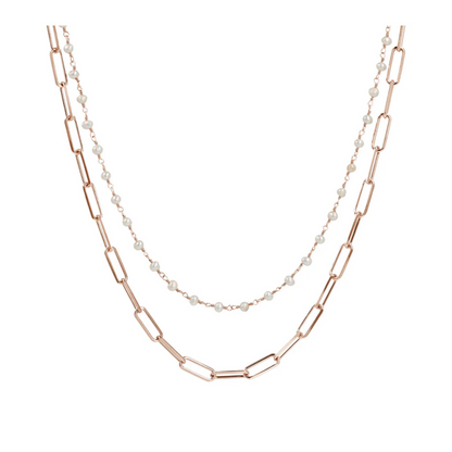 Collier Double Bronzallure Perle