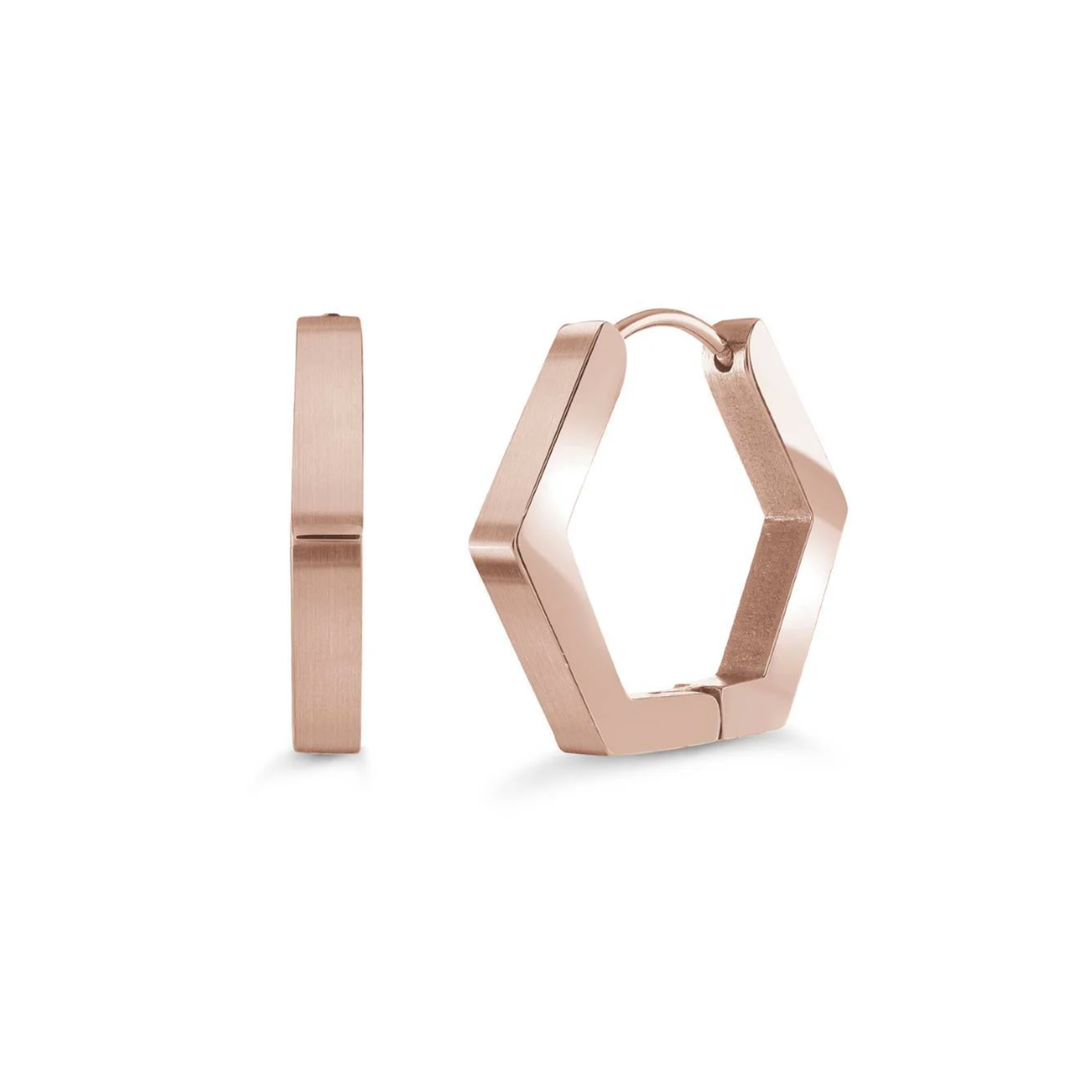 Boucle Huggies Hexagon Acier Inoxydable 18mm