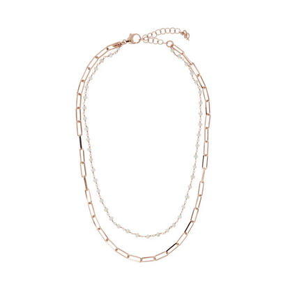 Collier Double Bronzallure Perle