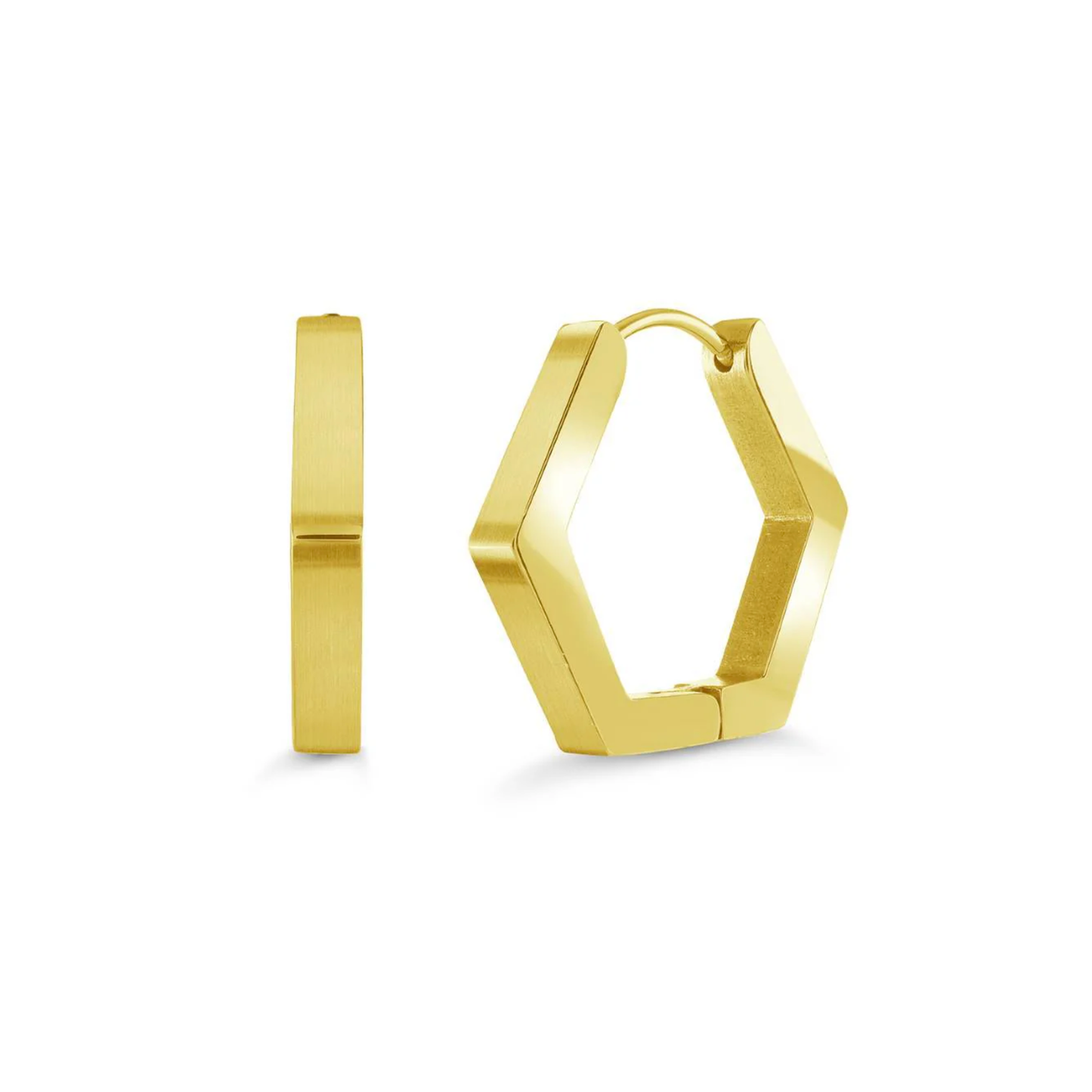 Boucle Huggies Hexagon Acier Inoxydable 18mm