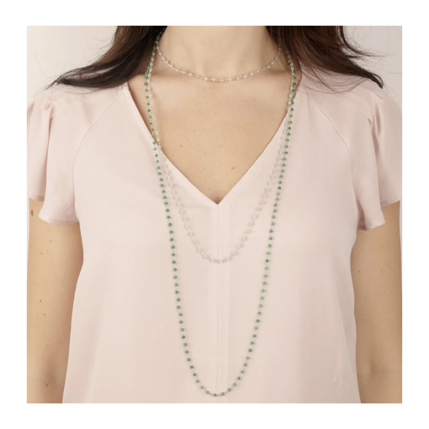 Collier Agathe Verte Bronzallure