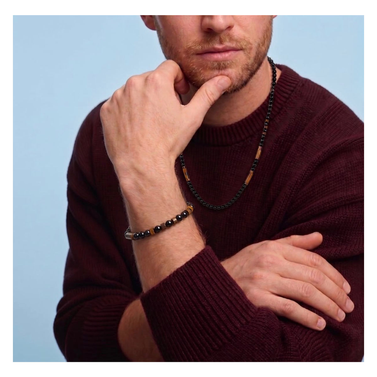 Collier Agate & Oeil de Tigre Italgem