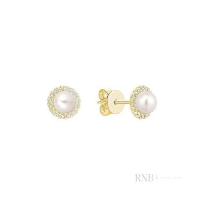 Boucles Diamants et Perle