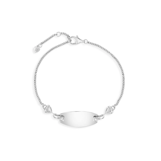 Bracelet Identité Coeurs Argent Enfant