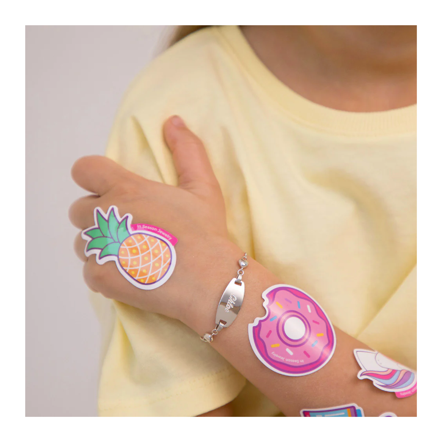 Bracelet Identité Coeurs Argent Enfant