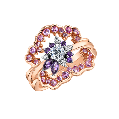 Bague à saphirs roses