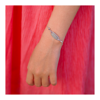 Bracelet Identité Coeurs Argent Enfant