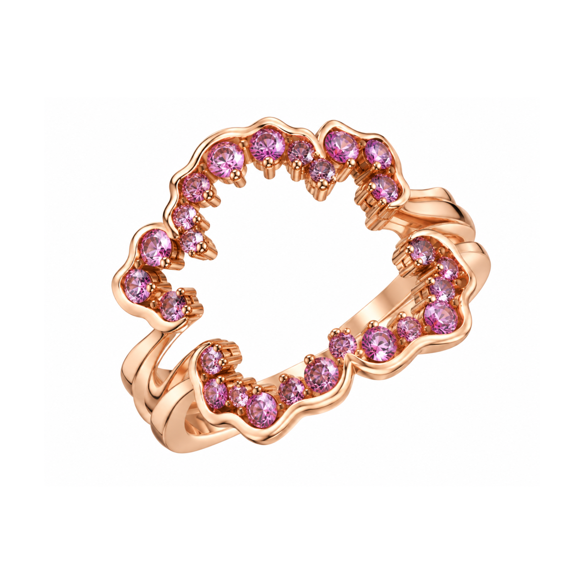 Bague à saphirs roses