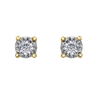 Boucles Solitaire Diamant Illusion