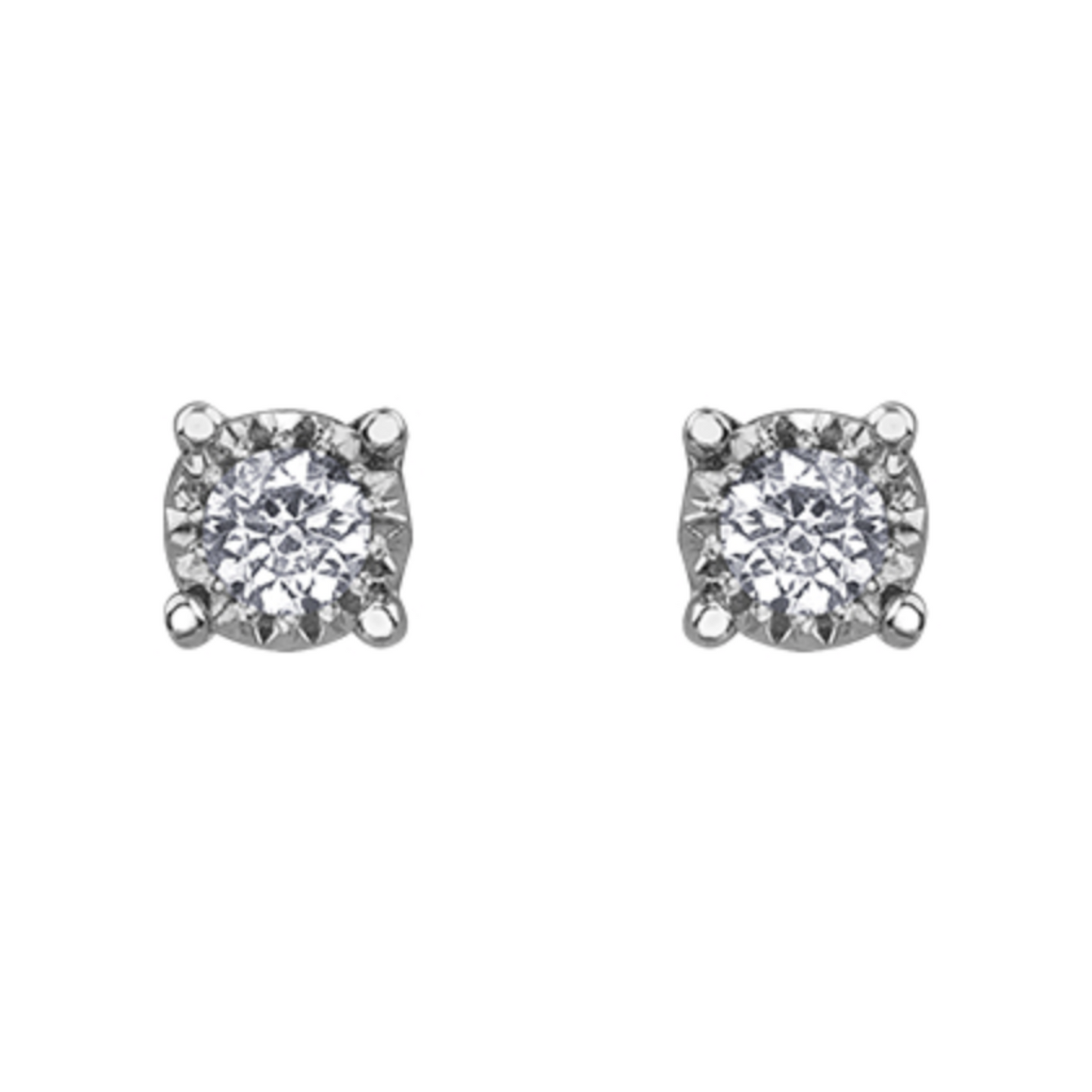 Boucles Solitaire Diamant Illusion