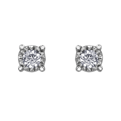 Boucles Solitaire Diamant Illusion