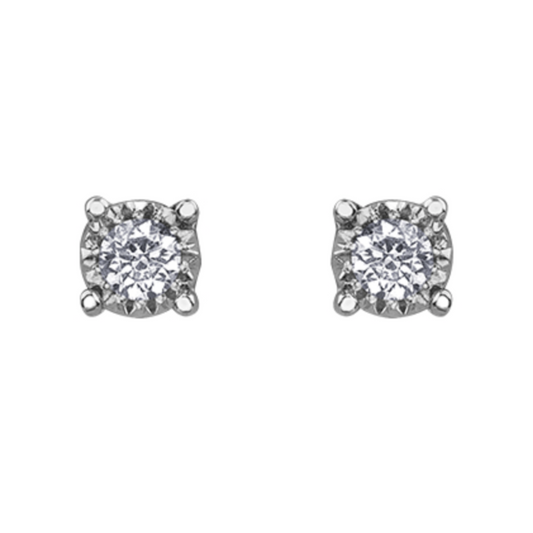 Boucles Solitaire Diamant Illusion