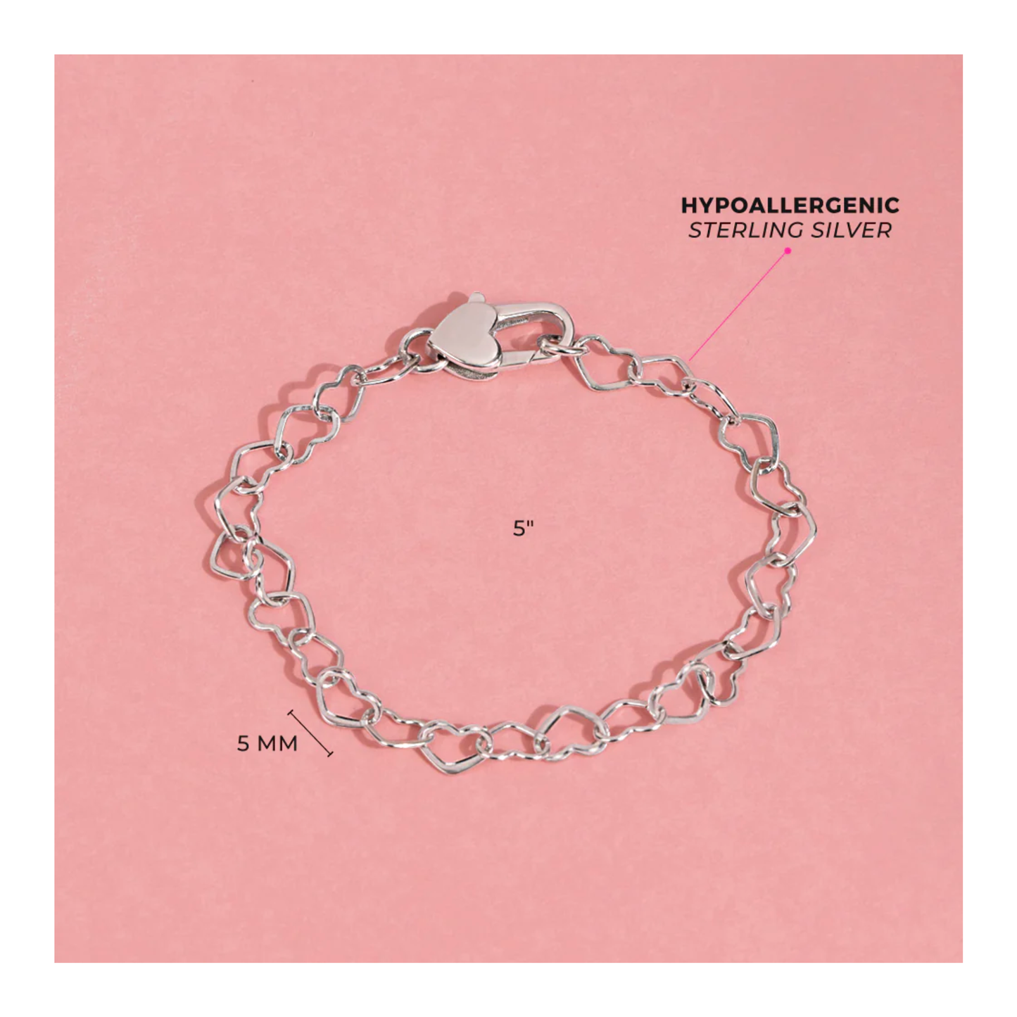 Bracelet Argent Coeurs Enfant