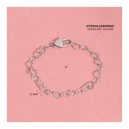Bracelet Argent Coeurs Enfant