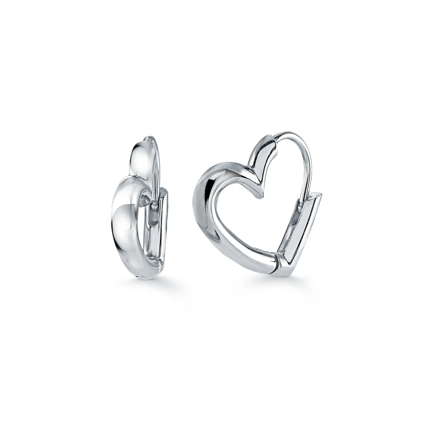 Boucles D'oreilles Anneaux Coeurs Acier