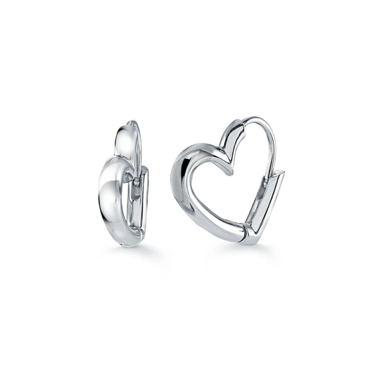Boucles D'oreilles Anneaux Coeurs Acier